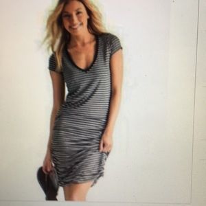 Athleta Striped Topanga Rouched Dress Size S
